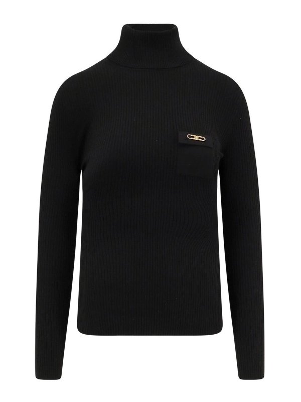 ELISABETTA FRANCHI: Turtlenecks & Polo necks - Ribbed turtleneck