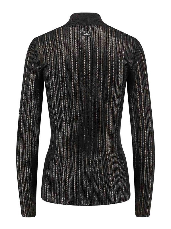 ELISABETTA FRANCHI: boat necks online - High neck shirt in metal fabric