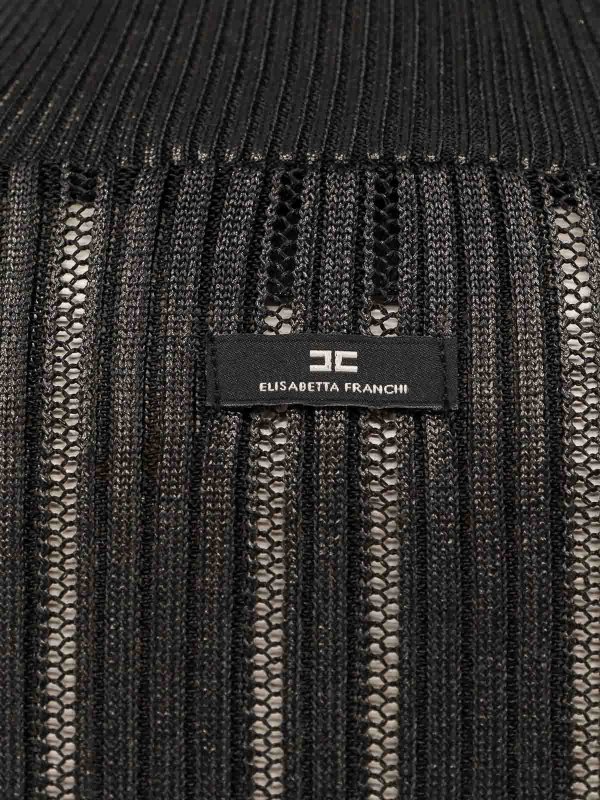 The Best Shops ELISABETTA FRANCHI: boat necks - High neck shirt in metal fabric