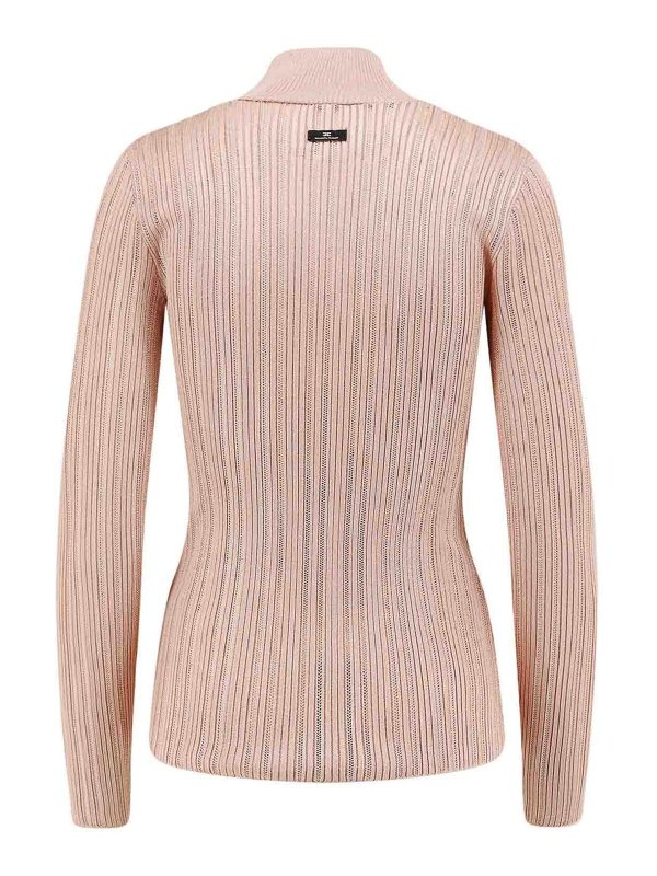 ELISABETTA FRANCHI: boat necks online - High neck shirt in metallic fabric