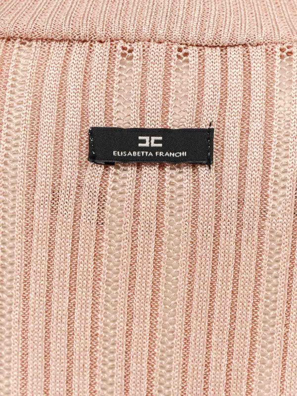 The Best Shops ELISABETTA FRANCHI: boat necks - High neck shirt in metallic fabric