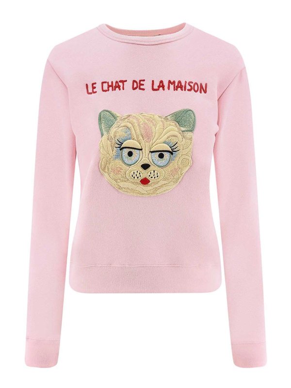 VALENTINO: Sweatshirts & Sweaters - Cotton sweatshirt Le Chat de la Maison