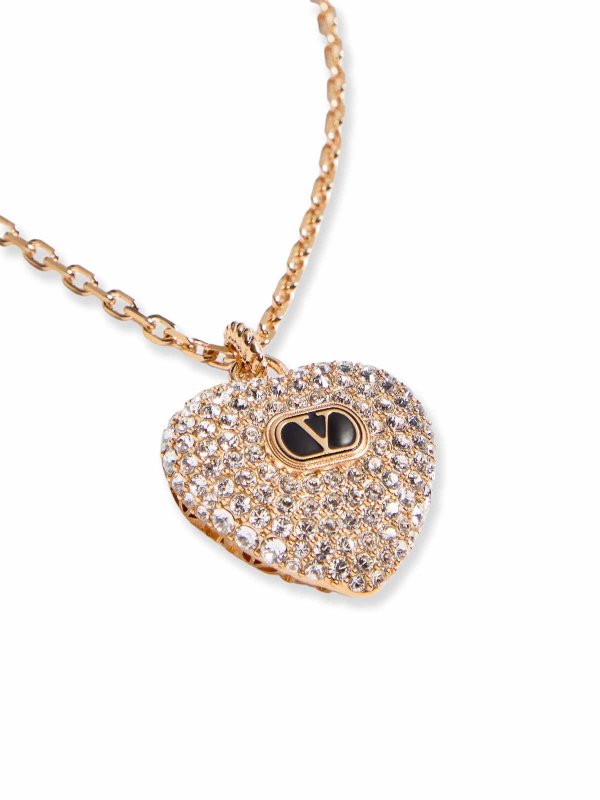 VALENTINO GARAVANI: Necklaces & Chokers online - Coeur Royal necklace in metal and crystals