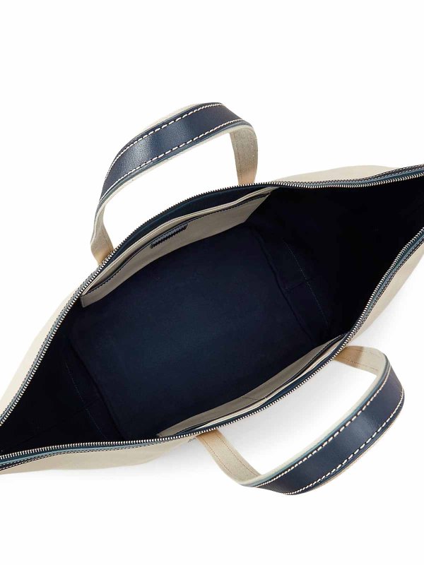 Canvas travel bag with leather profiles shop online: POLO RALPH LAUREN