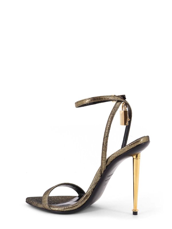 The Best Shops TOM FORD: sandals - Logato Loggato Laminated Leather Sandals