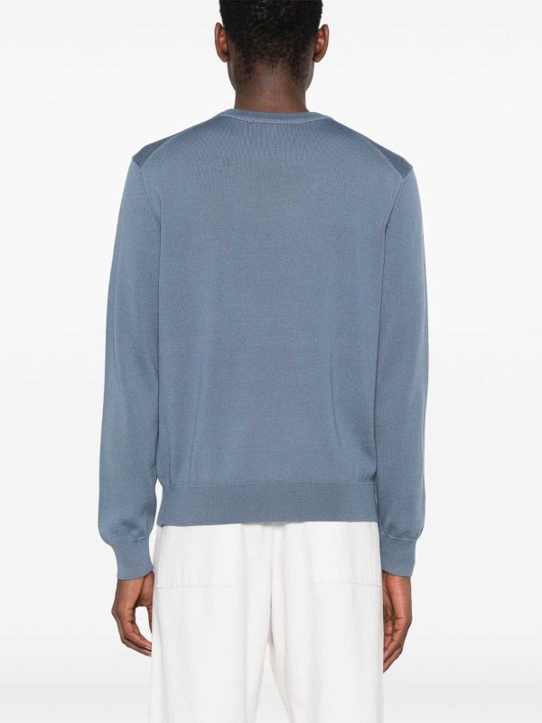 MAISON KITSUNÉ: Strickpullover mit Rundhalsausschnitt online - Rundhalspullover - Blau
