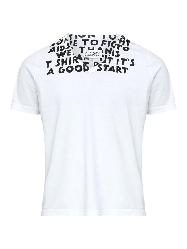 MM6 MAISON MARGIELA: t-shirt - T-shirt di cotone stampato