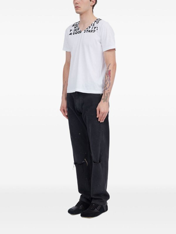 MM6 MAISON MARGIELA: t-shirt online - T-shirt di cotone stampato