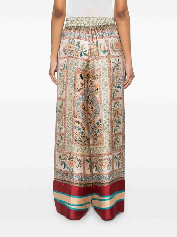 PIERRE-LOUIS MASCIA: casual trousers online - Printed Silk Trouser