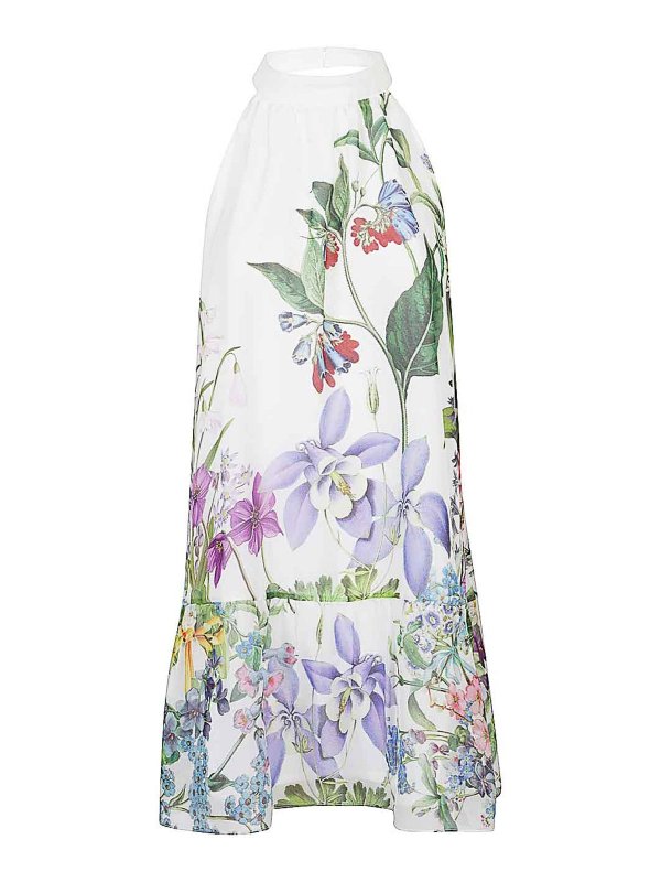 ST. PIECE OF LONDON: short dresses - Bonnie Printed Silk Dress