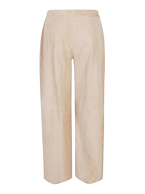 VIA MASINI 80: casual trousers online - Suede Leather Trousers