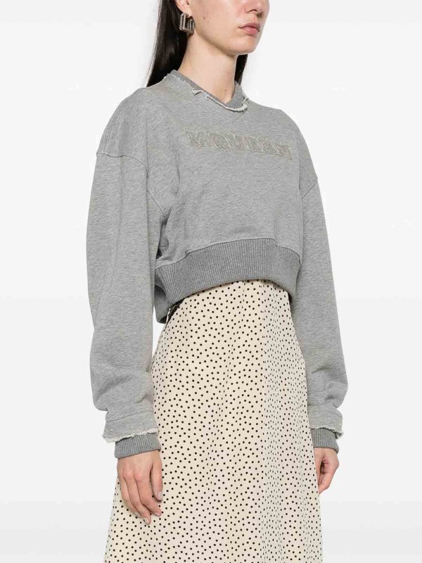 Logo Cotton Cropped Sweatshirt shop online: ALEXANDER MCQUEEN