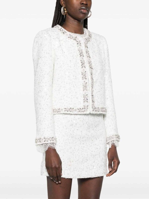 Alice+Olivia Embroidered Short Jacket - White|CC411W44205A127
