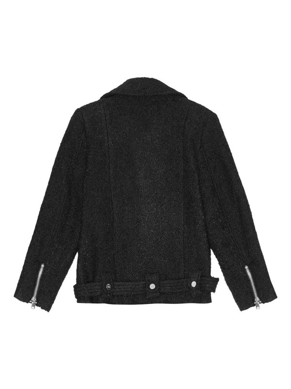 GANNI: casual jackets online - Boucle Wool Biker Jacket
