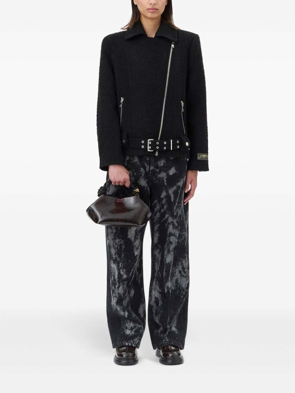 The Best Shops GANNI: Boucle Wool Biker Jacket