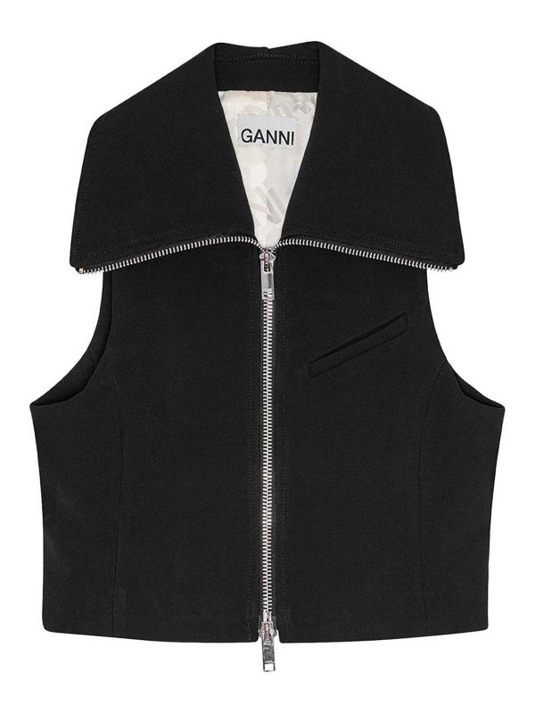 GANNI: vests - Zipped Vest