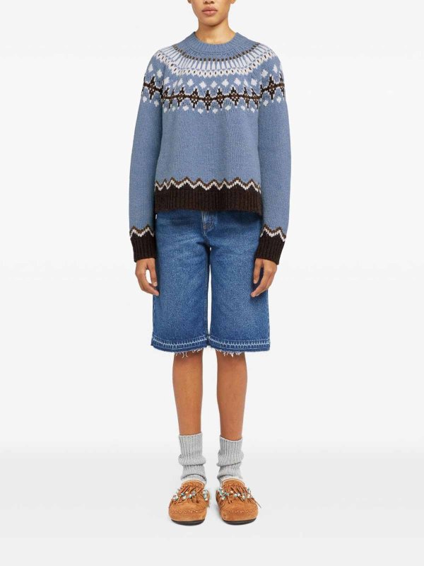 Rundhalspullover - Blau shop online: ALANUI