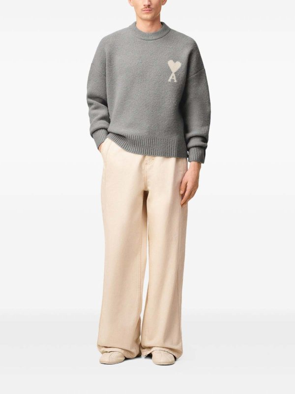 Strickpullover mit Rundhalsausschnitt shop online Rundhalspullover - Grau