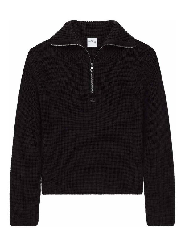 Courreges: Cardigans - Cardigan - Noir
