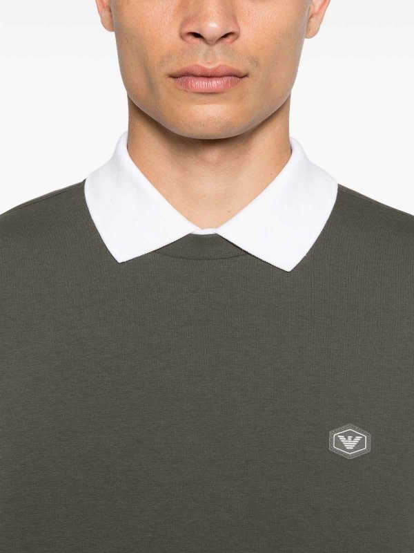 EMPORIO ARMANI: crew necks online - Cotton Crewneck Sweatshirt