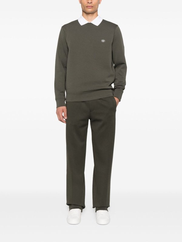 The Best Shops EMPORIO ARMANI: crew necks - Cotton Crewneck Sweatshirt