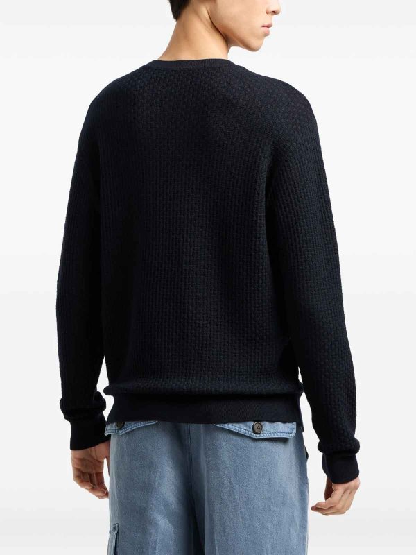 EMPORIO ARMANI: Suéteres con cuello pico online - Suéter Cuello Redondo - Azul