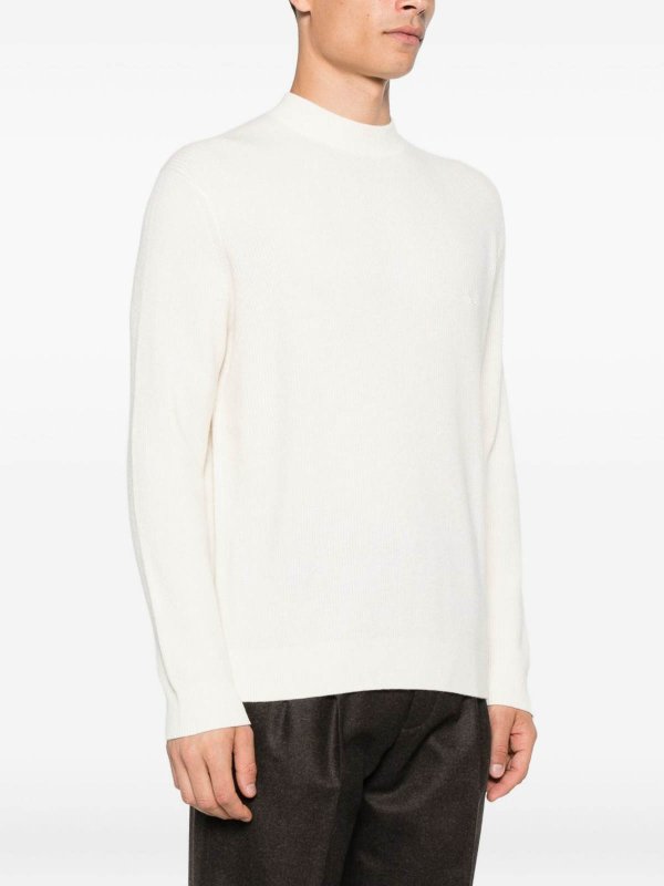 EMPORIO ARMANI: Strickpullover mit Rundhalsausschnitt online - Rundhalspullover - Weiß