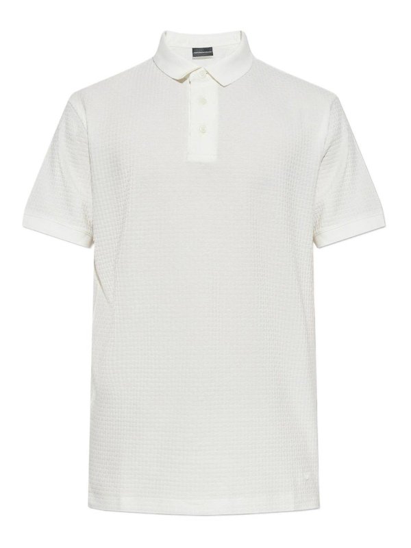 EMPORIO ARMANI: polo shirts - Printed Cotton Polo Shirt