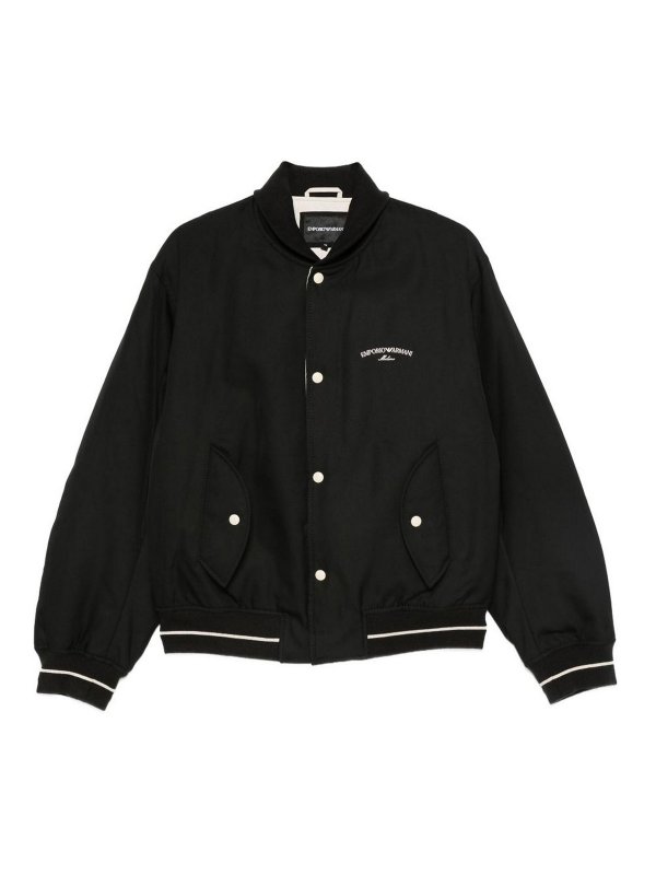 EMPORIO ARMANI: casual jackets - Logo Nylon Bomber Jacket
