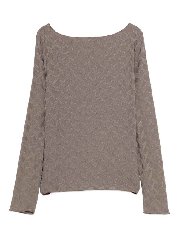 EMPORIO ARMANI: Strickpullover mit Rundhalsausschnitt online - Rundhalspullover - Grau