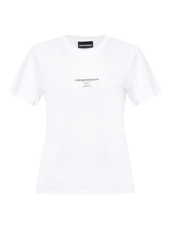 EMPORIO ARMANI: t-shirts - Logo Cotton T-Shirt