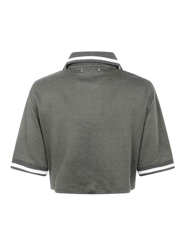 GOLDEN GOOSE: polo shirts online - Cotton Cropped Polo Shirt