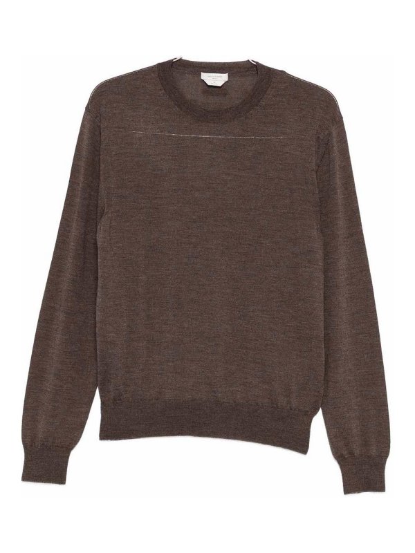 JACOB COHEN: crew necks - Wool And Silk Crewneck Sweater