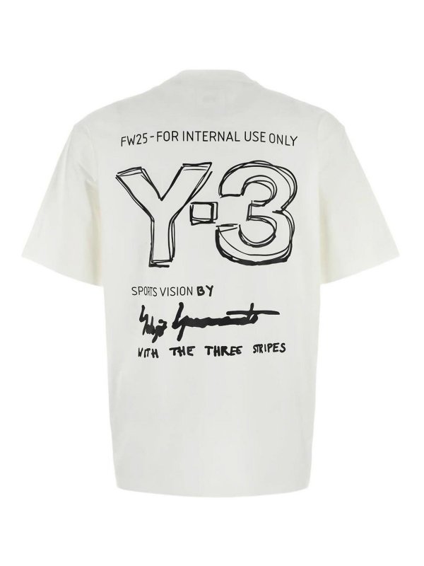 Y-3: t-shirts online - Logo Cotton T-Shirt