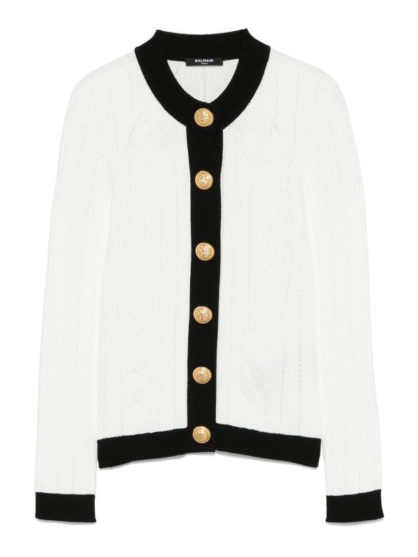 Balmain: Cardigans - Cardigan - Weiß
