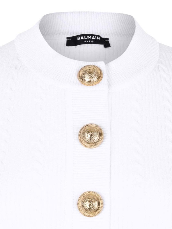 Balmain: Cardigans online - Cardigan - Weiß
