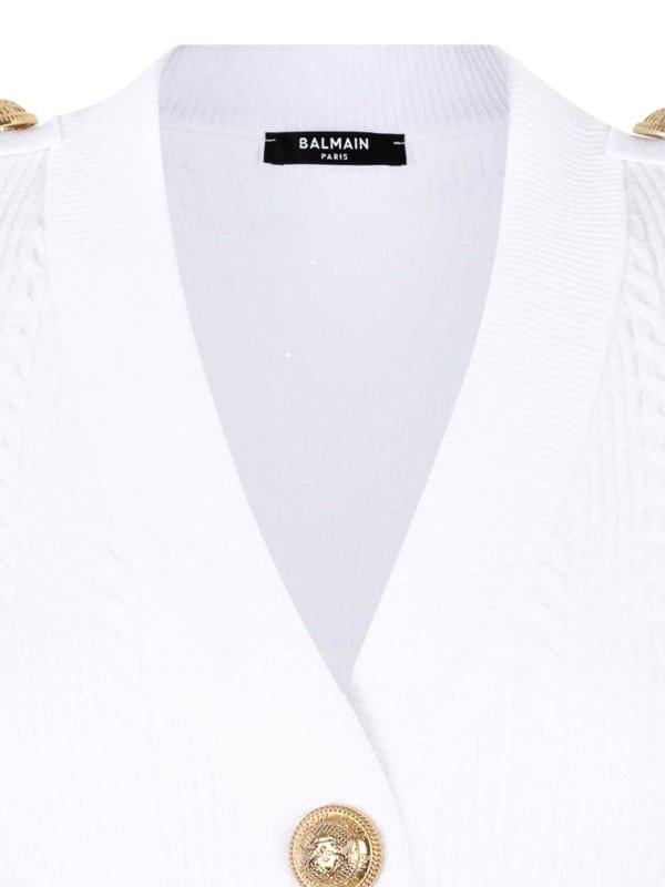 Balmain: Cardigans online - Cardigan - Weiß