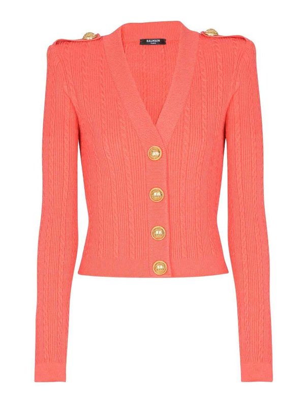 Balmain: Cardigans - Cardigan - Orange