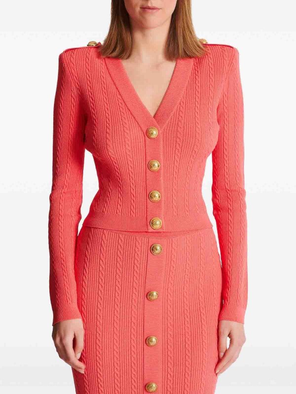 Balmain: Cardigans online - Cardigan - Orange