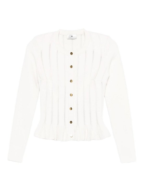 ELISABETTA FRANCHI: Cardigans - Cardigan - Blanc