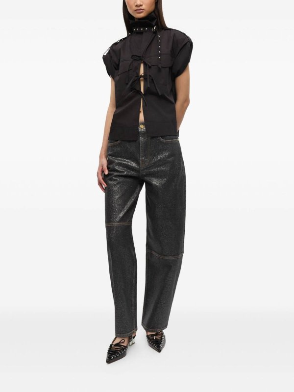 GANNI: bootcut jeans online - Organic Cotton Denim Jeans