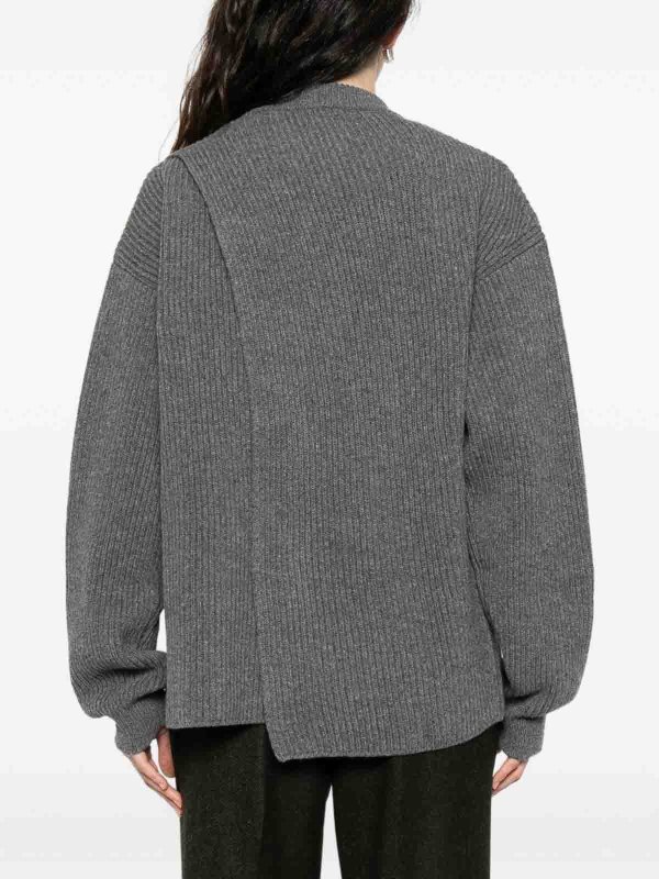 JIL SANDER: Suéteres con cuello pico online - Suéter Cuello Redondo - Gris
