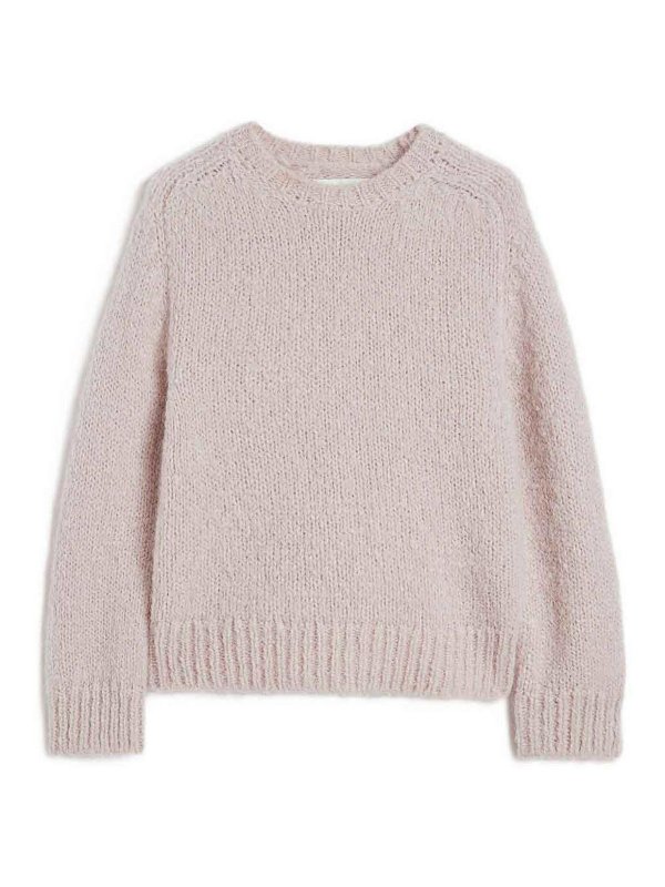 JIL SANDER: Strickpullover mit Rundhalsausschnitt - Rundhalspullover - Nude