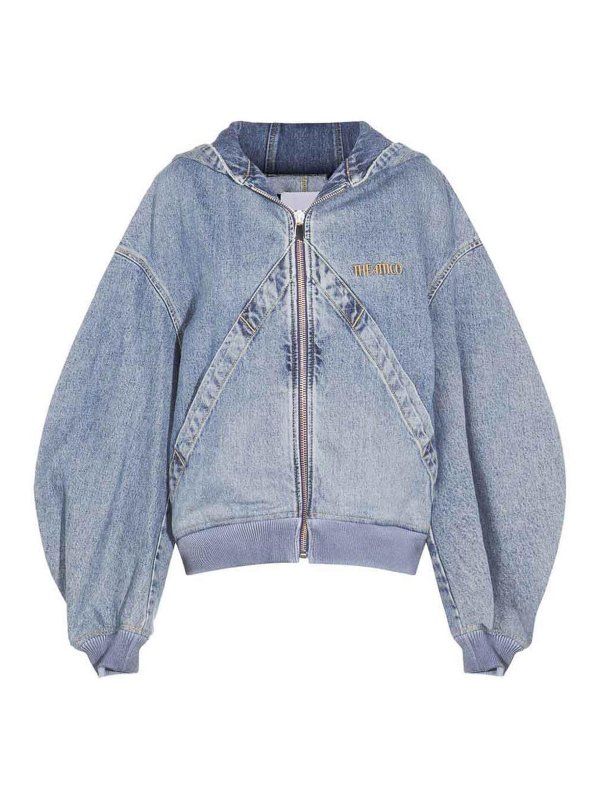 The Attico: casual jackets - Hooded Denim Jacket