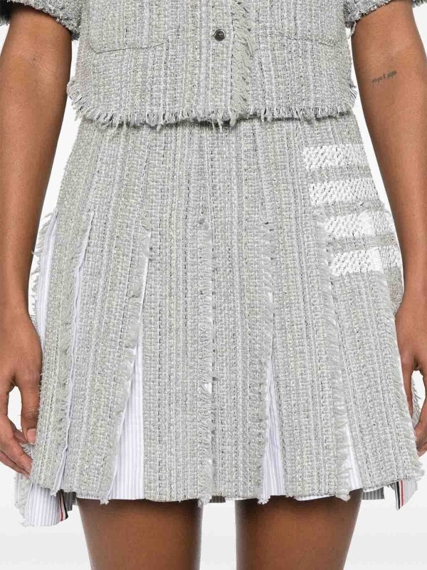 THOM BROWNE: Knee length skirts & Midi online - 4Bar Cotton Blend Skirt