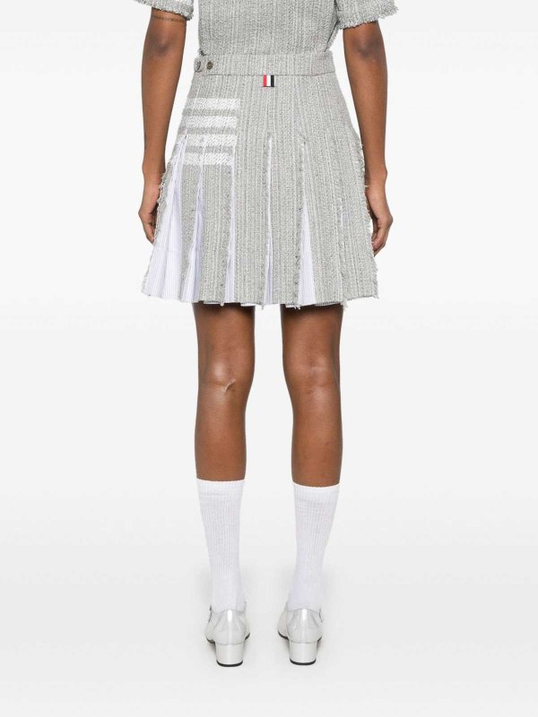 The Best Shops THOM BROWNE: Knee length skirts & Midi - 4Bar Cotton Blend Skirt
