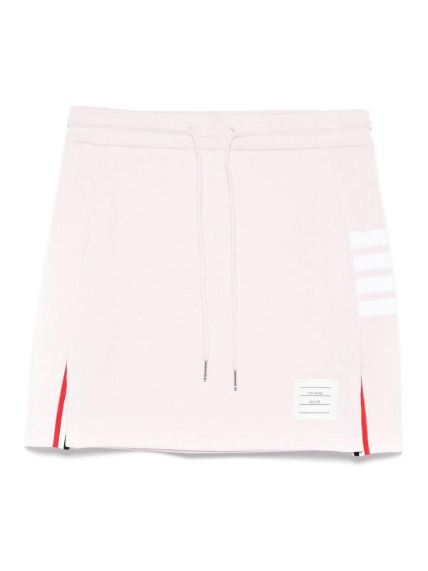 THOM BROWNE: Knee length skirts & Midi - 4Bar Cotton Mini Skirt