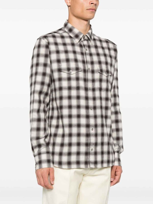 TOM FORD: shirts online - Cotton Blend Checked Shirt