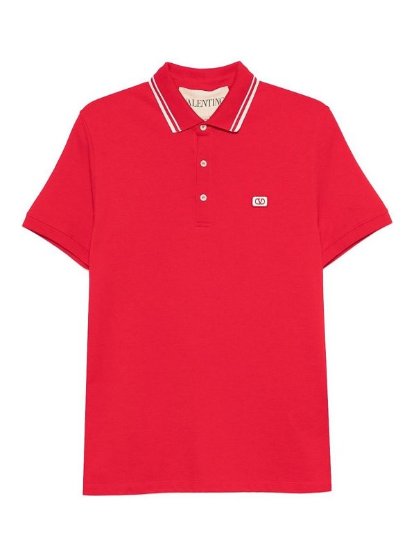 VALENTINO: polo shirts - Vlogo Signature Cotton Polo Shirt