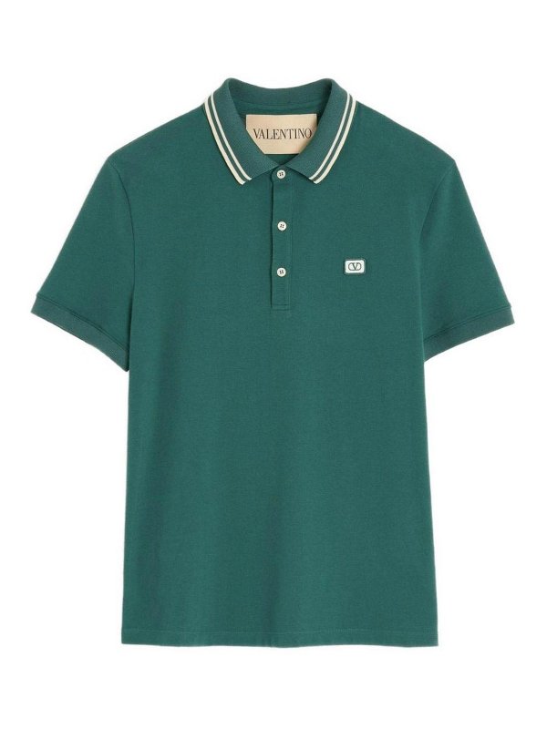 VALENTINO: polo shirts - Vlogo Signature Cotton Polo Shirt